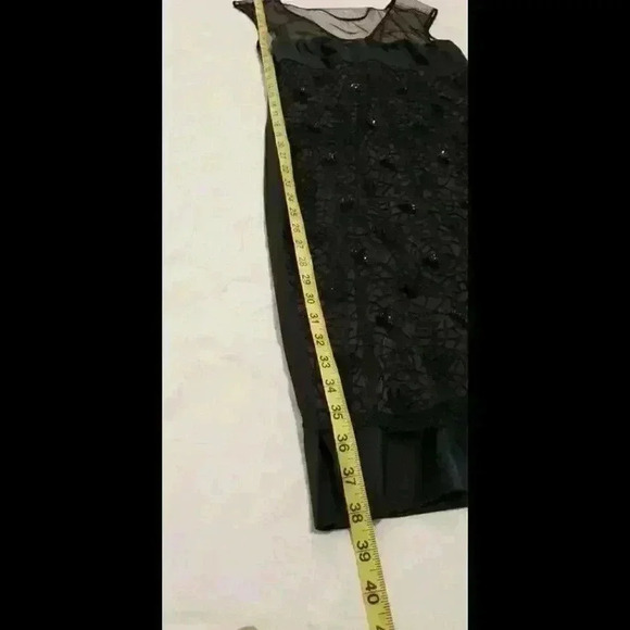 Vintage La Perla Black Silk Dress Sheer Lace Top Beaded Marvel Nighty Slip sz S - Picture 7 of 11